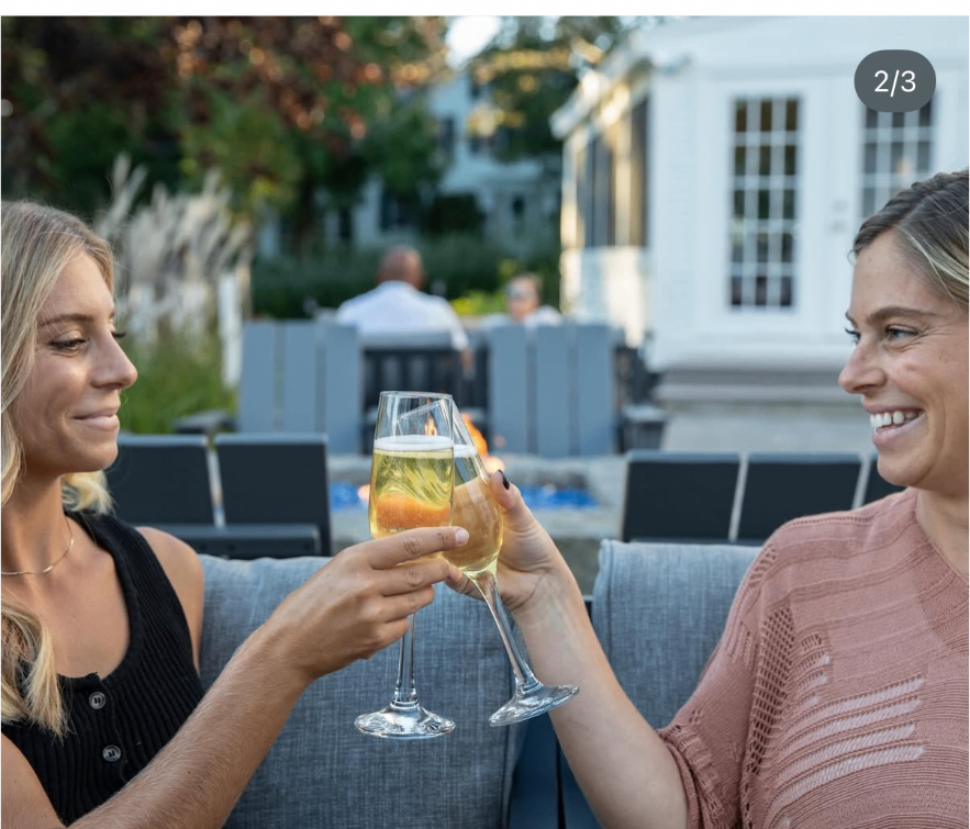 Champagne toast on the terrace